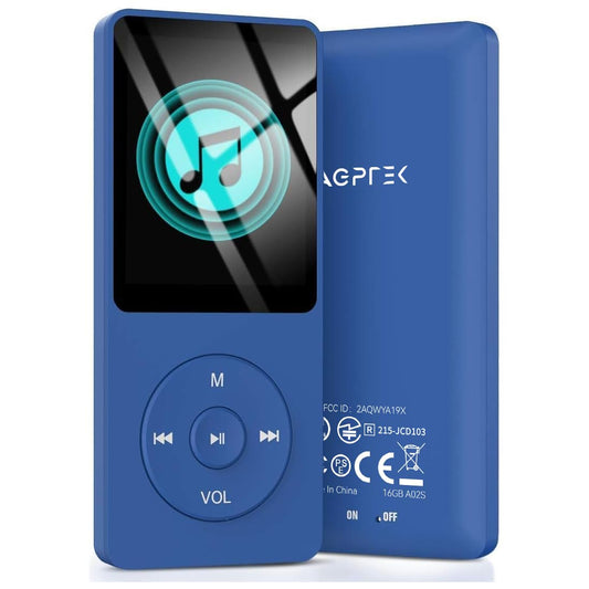 AGPTEK 8GB MP3 player 70 hours playback, color Navy Blue