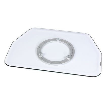 Hama TV turntable for TVs and monitors up to 60 kg, rotates 360°, 60 x 40 cm, safety glass, transparent.