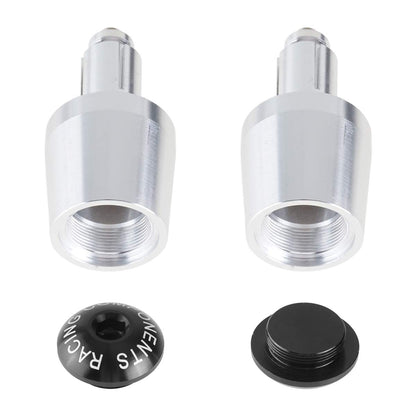 Evermotor [Ø22mm (7/8")] 2 X Motorcycle CNC Aluminum Handlebar Grips Handlebar Ends, Motorcycle Handlebar Grips End Caps for Most Motorcycles/Scooters Silver