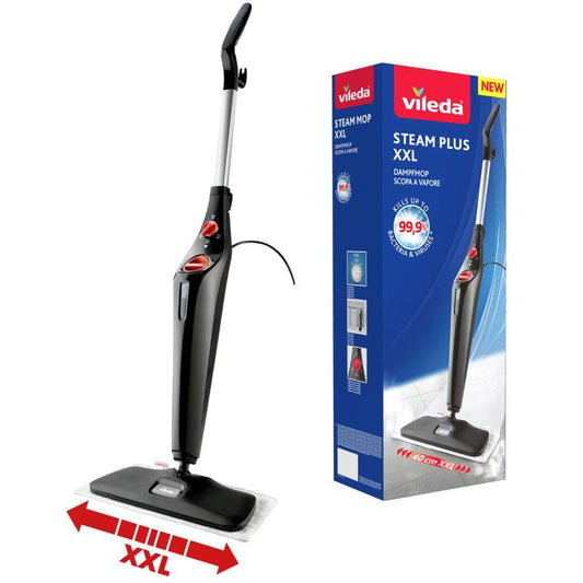 Vileda Steam PLUS XXL steam cleaner, for all floors, perfect for carpets, wide