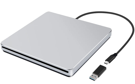 NOLYTH External CD Drive for Laptop, External DVD Drive for Mac MacBook, Slot-in External Optical Drives, Portable USB CD Drive External Burner External Drive for PC Apple Windows Desktop
