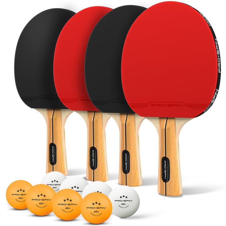 PRO SPIN Table Tennis Paddle - High Performance Ping Pong Set | Premium Table Tennis Rackets, 3-Star Table Tennis Balls, Compact Storage Bag | For Indoor & Outdoor