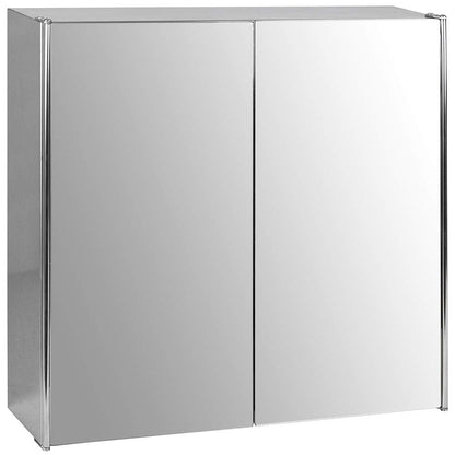 Vida Designs Tiano Bathroom Mirror Cabinet, 2 Doors, Wall Mount, Stainless Steel, Modern Storage Cabinet, Contemporary