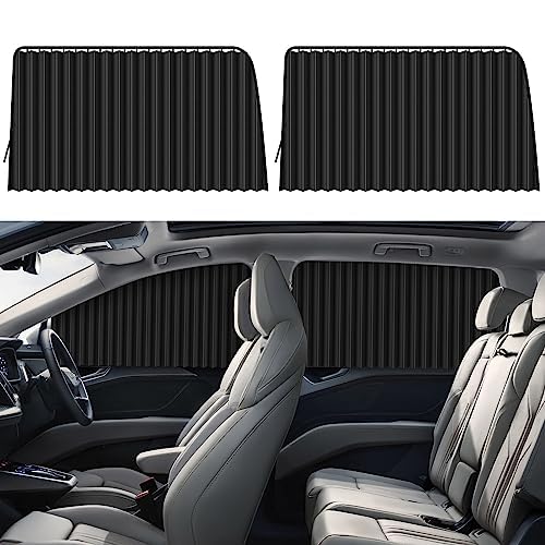 ZATOOTO Car Side Window Sunshade - Magnetic Privacy Sunshade Window Curtain keeps cooler screen for baby sleep cover, black (2 pieces)
