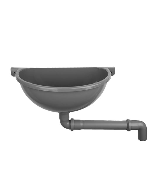 Agande plastic grey utility sink, perfect for camping, garden, basement, construction sites, or restrooms. Comes with drainage pipe. Made in Europe.