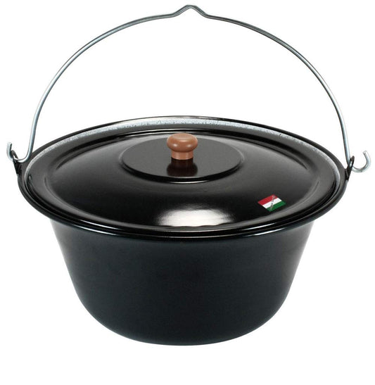 GRILLPLANET Hungarian Goulash Kettle 10 liters with enameled lid, goulash pot set