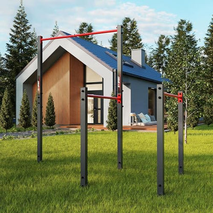 K-Sport: Stationary Outdoor Pull-Up Bar + Dip Station I Weatherproof Strength Station with Pull-Up Bar & Dip Bar I Pull-Up Dip Station, incl. E-Book