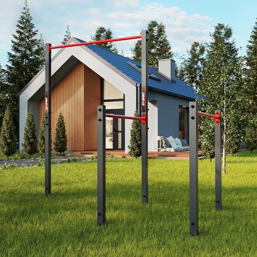 K-Sport: Stationary Outdoor Pull-Up Bar + Dip Station I Weatherproof Strength Station with Pull-Up Bar & Dip Bar I Pull-Up Dip Station, incl. E-Book