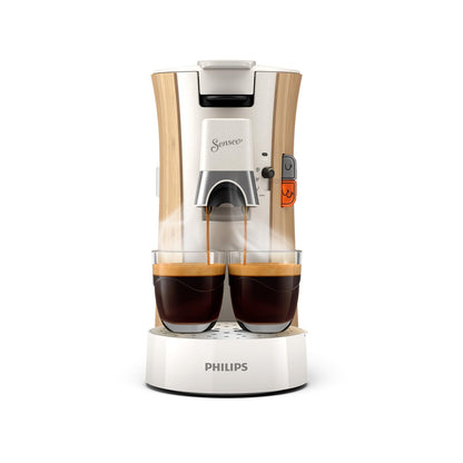 Philips Senseo Select Coffee Pad Machine - Intensity Plus, Memo function for 3 coffee specialties, Crema Plus, Environmentally friendly product with 37% bio-based plastic, Silk White (CSA240/05)