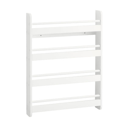 SoBuy KMB08-K-W Kids bookshelf wall shelf storage shelf with 4 shelves for books and decor white dimensions: 60x80x12cm