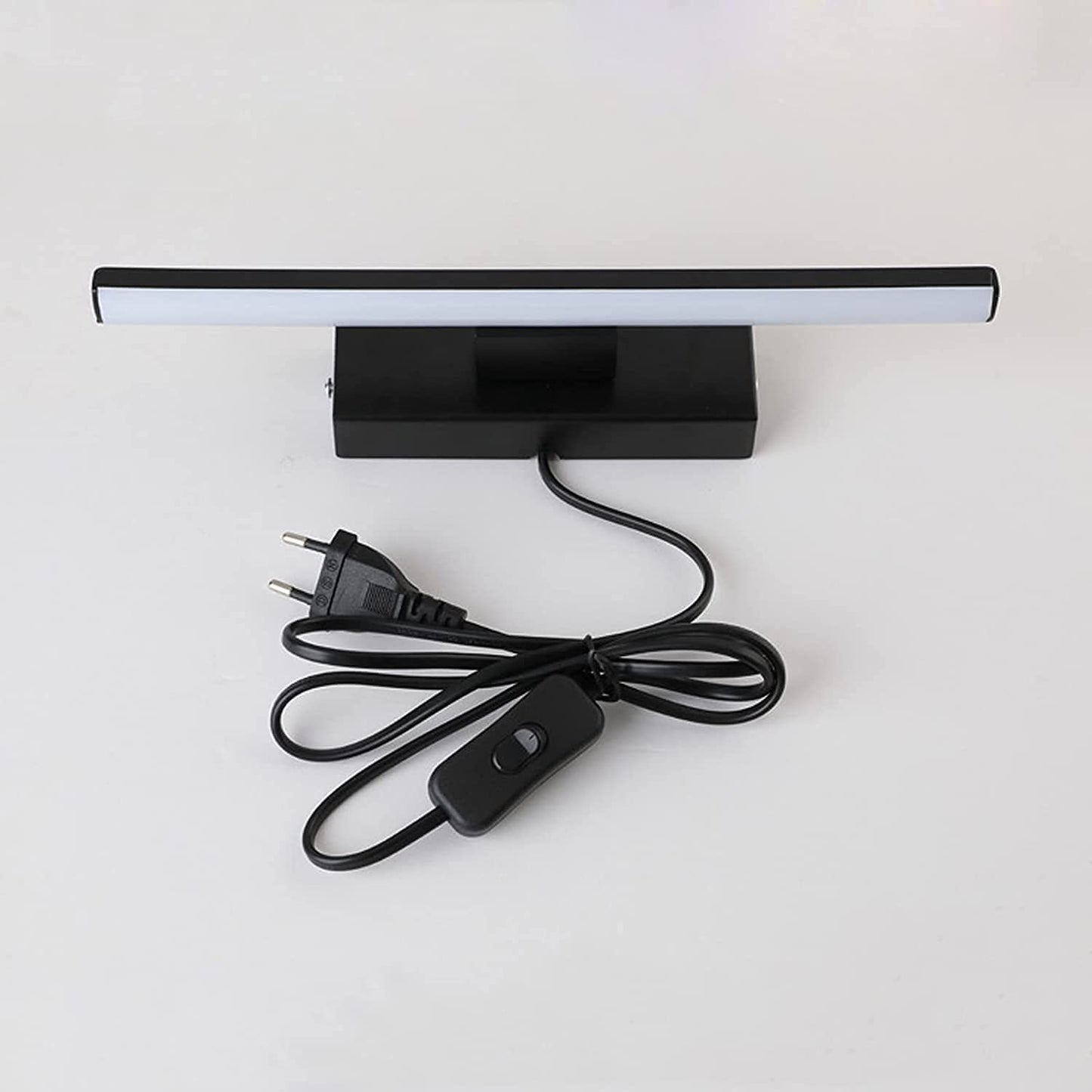 LYTLM Bedroom Wall Light with Plug and Cable, LED Mirror Light with Switch, Dimmable Bedside Lamp Indoor Reading Lamp Bathroom Wall Light Children's Room Wall Lighting 330° Rotatable 6W (Black)