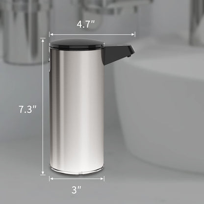 AIKE Automatic Stainless Steel Soap Dispenser with Infrared Sensor, 280ml Touchless Automatic Soap Dispenser USB Charging