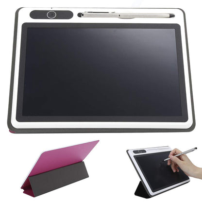 Electronic notepad, 10-inch LCD tablet, drawing tablet, commercial delivery, high-tech laminating technology (Red (with leather cover))