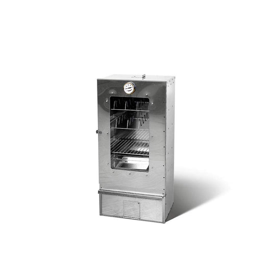 Multifunctional smoker oven made of 1.4016 Cr stainless steel with viewing window.