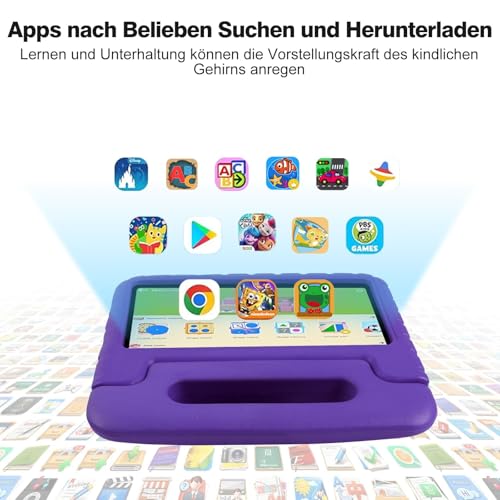 AOCWEI Tablet Android 13 7-inch, 7GB RAM 64GB ROM/TF 512GB, Parental Controls, Education + Games, Dual Camera| WiFi6| BT5.0| Tablet with Case (Purple)