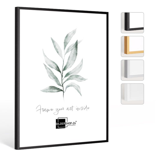 Picture Shop-24 Picture Frame Milano Aluminum Aluminum Picture Frame 60 x 120 cm Black (matt) Photo Frame, Change Frame, Poster Frame, Puzzle Frame, Aluminum Picture Frame