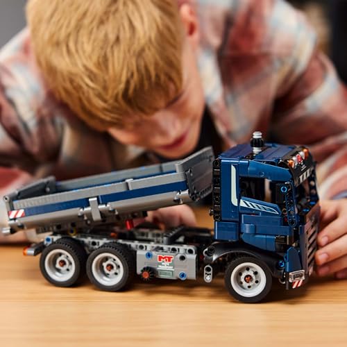 LEGO Technic Dump Truck toy with steering and moving dump bed - blue construction vehicle - birthday or holiday gift idea - building set for boys and girls aged 9 and up 42203