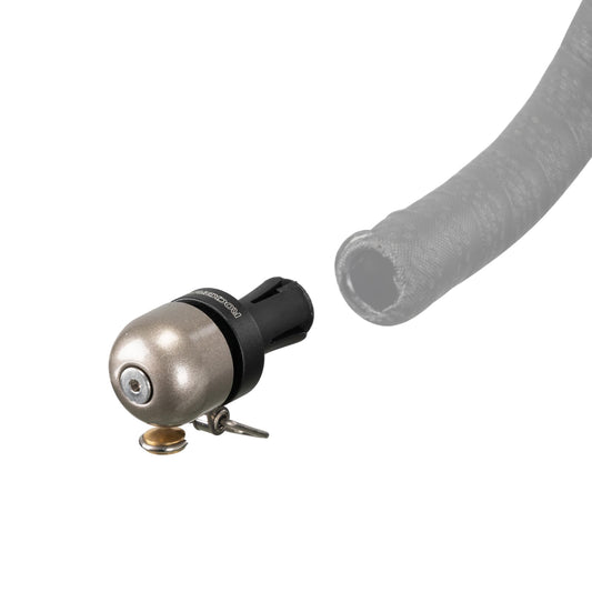 ROCKBROS 2in1 bike bell as handlebar plug, bike bell as handlebar end caps, mini bell bike horn suitable for road bikes with curved handlebars, drop bar road handlebar 22.2 mm Titanium
