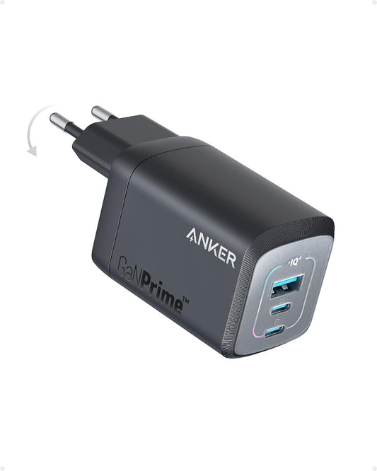 100W USB-C Charger, Anker Prime GaN Adapter, 3-Port PPS Fast Charger, Compact Foldable Design, Compatible with MacBook Pro/Air, Pixelbook, iPad Pro, iPhone 15/Pro, Galaxy S23, Note20, and more