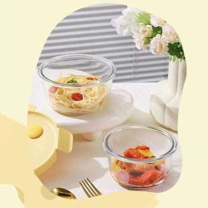 H.JSS WDJS Glass Soup Container, 520ml Food Storage with Lid, Round Glass Container with Lid, Reusable Containers, Meal Prep Glass for Food, Microwave, Freezer, Dishwasher Safe (4 pack)