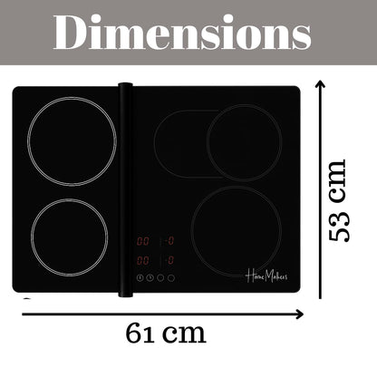 HomeMakers Translucent Induction Cooktop Protection Mat | Large 61x53 cm (Magnetic) kitchen mat protects cooktops from scratches | Heat resistant stove cover | Multifunctional silicone mat