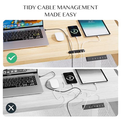 FLEXISPOT Height Adjustable Desk Basic 110x60cm - Ergonomic Sit-Stand Desk with Hooks and CUP HOLDER - Memory Hand Control (Maple)