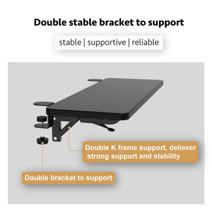 HONJIE Computer Desk Extension Board, suitable for office desks, stable mouse arm support, computer desk extension, suitable for home and office (29.53" * 9.45" (75 cm * 24 cm), white carbon fiber)