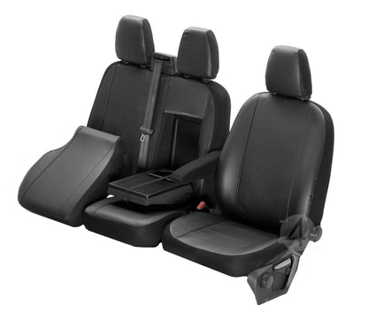 Custom-fit faux leather seat covers VIP suitable for Iveco Daily perfectly tailored for 1+2 (3-seater) vehicle-specific faux leather