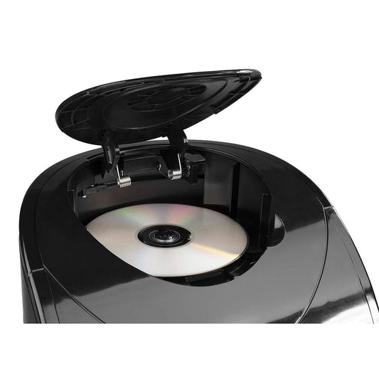Fenton SBS20B Karaoke system with 2 microphones, CD PLUS G-player, kids karaoke machine with Bluetooth and built-in speaker, LED lighting, AV OUT, radio for kids - Black.