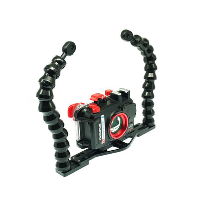 nitescuba Underwater Tray Camera Mount Action Camera Photo Stabilizer for gopro, RX100, PT-059 with Dual Flex Arm Adapter Supports Flashlight