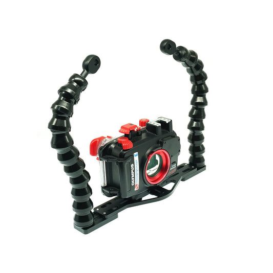 nitescuba Underwater Tray Camera Mount Action Camera Photo Stabilizer for gopro, RX100, PT-059 with Dual Flex Arm Adapter Supports Flashlight