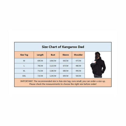 Amropi Kangaroo Hoodie Baby Carrier Men's Pullover Winter Warm Baby Carrier Coat Black, L