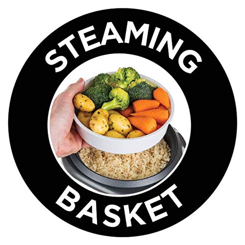 Russell Hobbs Rice Cooker 1.2L with Steamer - includes aroma lid (keep warm function, non-stick cooking pot, rice spoon & measuring cup, stainless steel) 27080-56