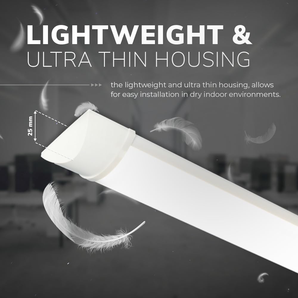 HOFTRONIC - 4 pack LED light bars 150cm 50W LED tube lamp complete 4000K neutral white 6000lm super bright 30000h light attic 1500x74x25mm (LxWxH) Basement lamp garage lighting - IP20