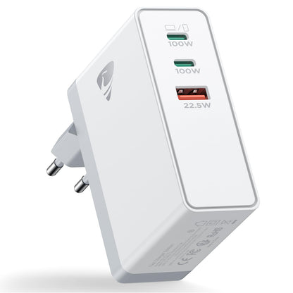 100W USB C charger, 3-port fast charger for MacBook, PPS power adapter USB multiple chargers USBC 3-in-1 adapter for iPhone 16/15/14/13 Series, iPad, Samsung Galaxy, Pixel, mobile phone, portable computer