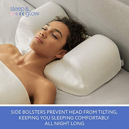 Sleep&Glow Anti-aging Pillow - promotes healthy back sleeping for better skin and post-facial surgery recovery.