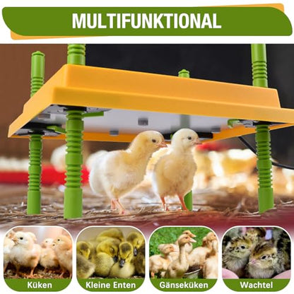 Plutohiker heat plate for chicks, chick warmer heat lamp, heating plate for chick rearing, 25 x 30cm Yellow Artificial Brooder.