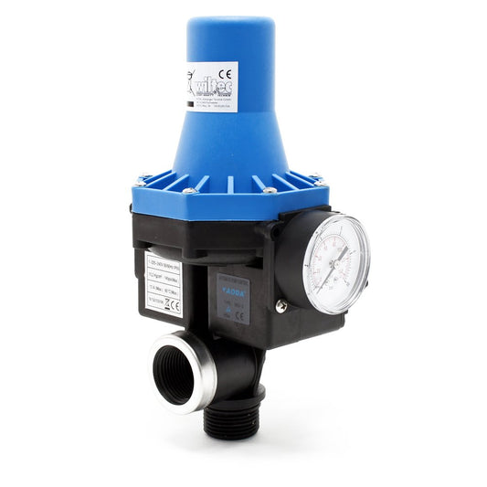 Wiltec pressure switch with cable SKD-3 230V up to 10 bar, pressure monitor with dry run protection for domestic waterworks and pumps, reliable pump control.