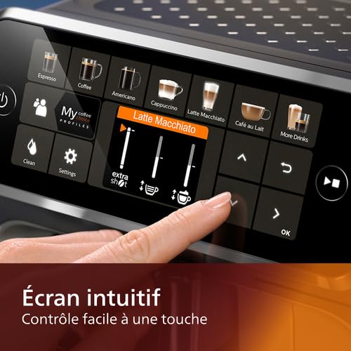 Philips Series 5400 Coffee Machine - LatteGo Milk System, 12 Coffee Specialties, Intuitive Display, 4 User Profiles, Black (EP5441/50)