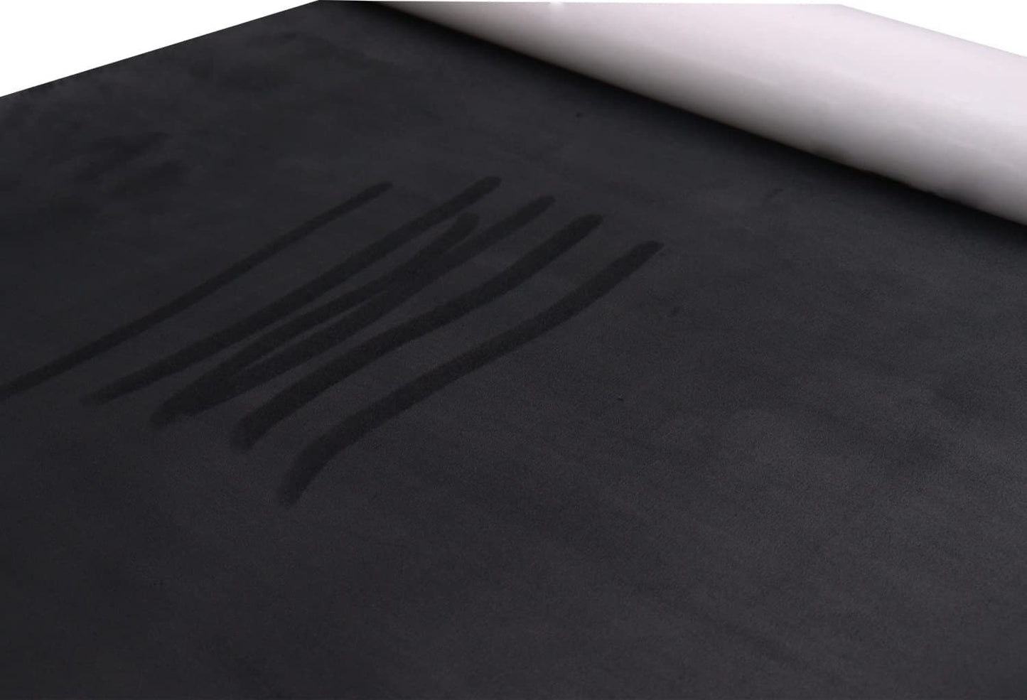 PannGU microfiber fabric self-adhesive suitable for dashboard interior stretchable stretchable film, premium velvety suede imitation for jewelry drawer/flooring (Black Gray 42cm x 150cm)