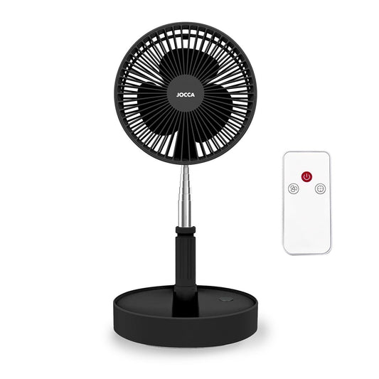 Jocca stand fan with 7200mAh battery, adjustable height 36-98 cm, remote control, 3 speeds, USB charging, foldable