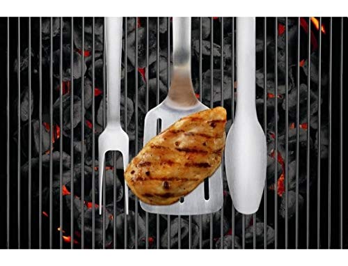 Weber-Stephen 6630 Grill Tool Set 3-piece, Stainless Steel, Black