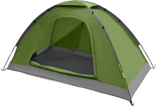 1 person camping tent - Lightweight dome camping tent backpacking tent with anti-mosquito clear window screen 3000mm waterproof, easy setup for camping outdoor hiking