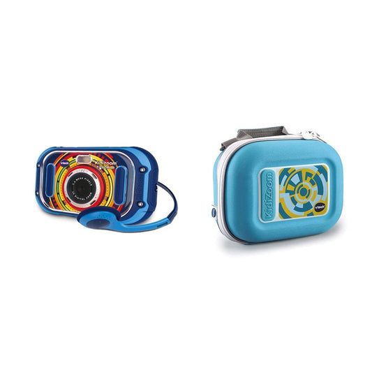 VTech KidiZoom Touch 5.0 - Kids camera with touchscreen, selfie and video functions, effects, games, and more - for ages 5-12 & KidiZoom carrying case - Vtech 417349 kids camera, multicolor