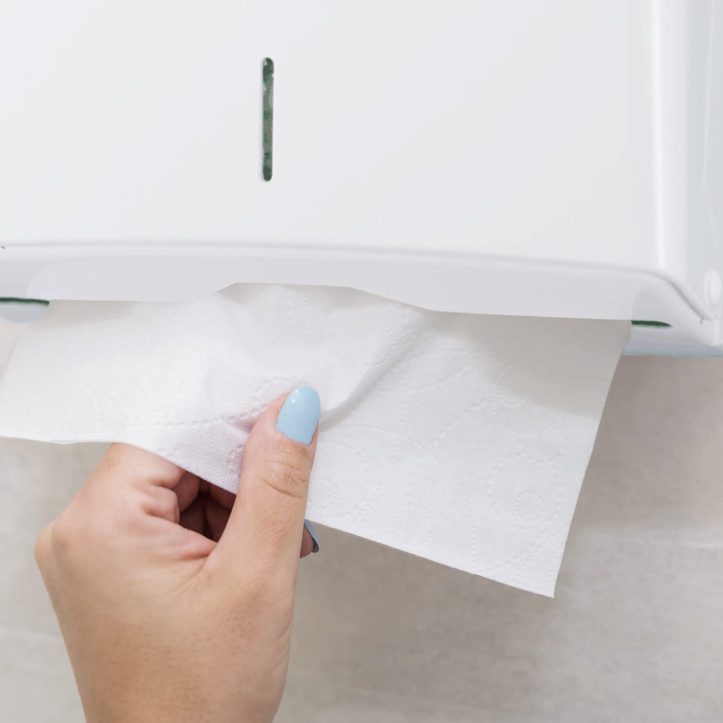 Jofel - Towel dispenser, facial towel, wall towel dispenser, up to 600 zig-zag towels, Hygienic, High-quality ABS housing, Azure AH33700, White.