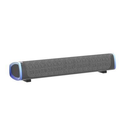 SOULION R30 computer speakers, USB-powered small PC speakers, color-changing LED light with switch button, surround sound portable computer sound bar speaker for desktop laptop.