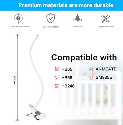 Baby Monitor Holder for HelloBaby, Flexible Baby Monitor Mount, Compatible with HelloBaby models HB65, HB66, HB248, ANMEATE SM935E.