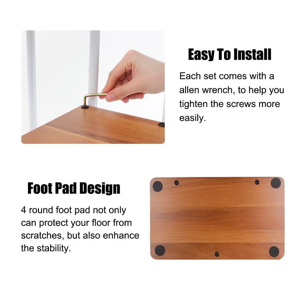 QLFJ-FurDec 7-Tier Plant Stand Holder Indoor, Wood and Metal Standing Flower Pot Shelf, 7-Tier 8-Pot Multi Flower Pot Holder for Balcony Garden Windowsill Corner (8 Pots, White)