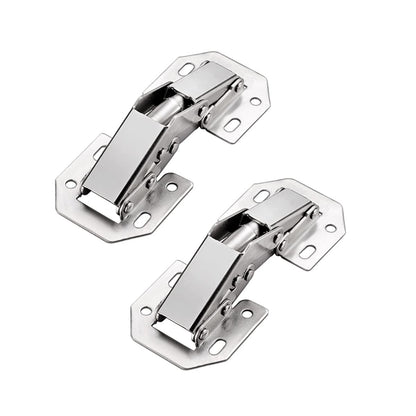 Qrity 8x Spring Opening Angle 90° Butt Hinge for Kitchen Cabinet Doors, No Slot Required, Suitable for Door Panel Thickness 4-22mm.