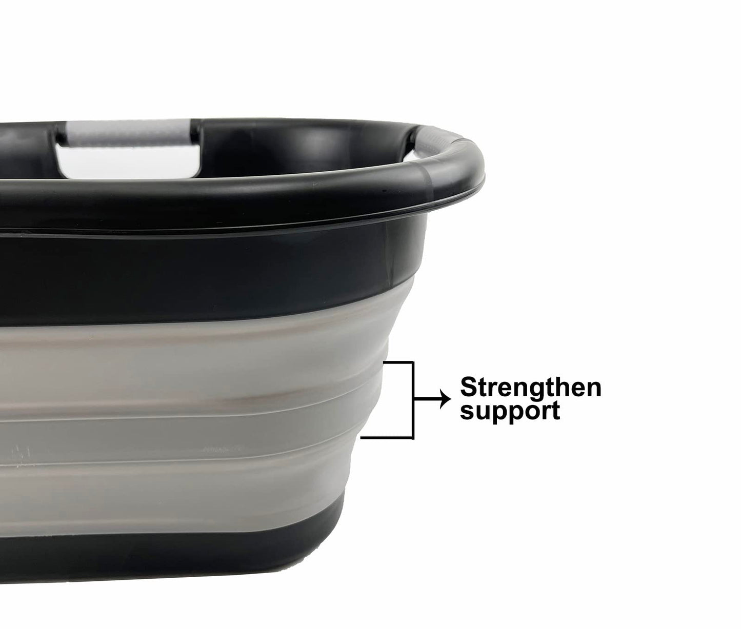 SAMMART Plastic Foldable Laundry Basket, 30L, collapsible, pop-up storage container/organizer, portable laundry tub, space-saving laundry basket/bin (Alloy Gray + Crystal Blue)